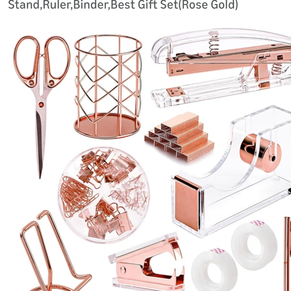 Rose Gold Office Supply Set New Super Chic